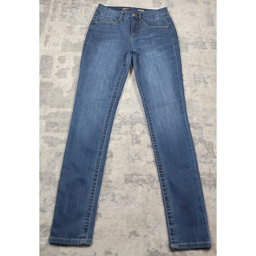 SEVEN 7 Tummy-less High-Rise Skinny Women's Blue Denim Jeans‎ Sz 4 28x29.5